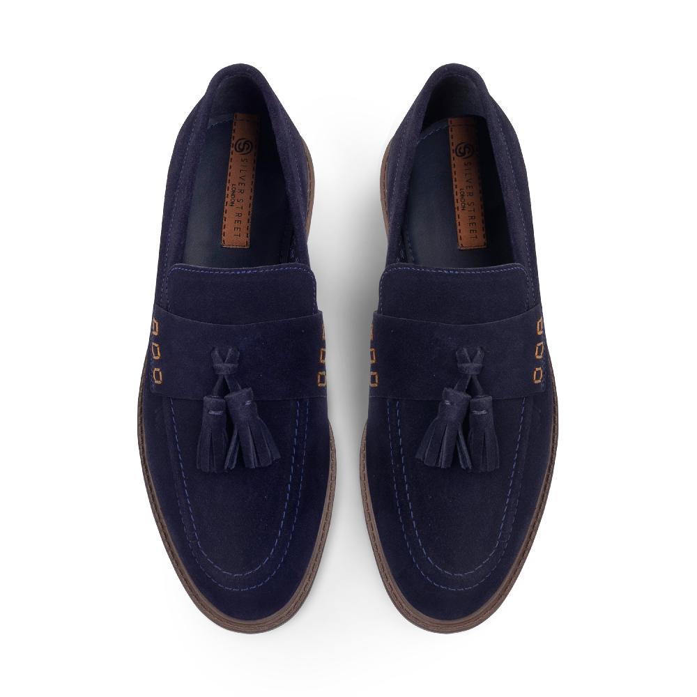 Silver Street London Suede Leather Tassel Loafers