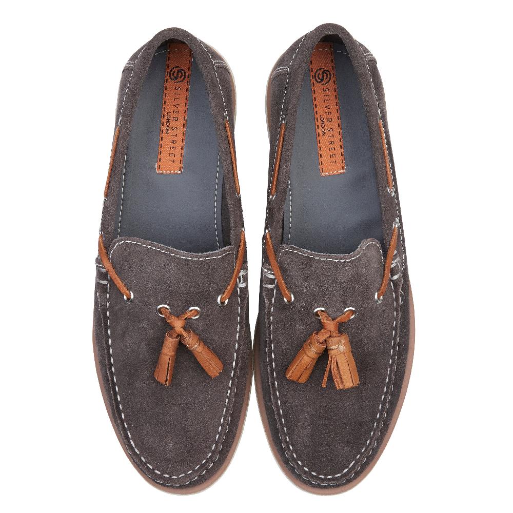 Silver Street London Suede Leather Tassel Loafers
