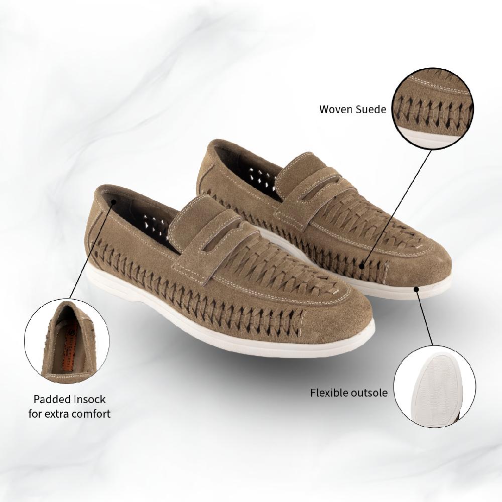 Silver Street London Suede Leather Woven Loafers