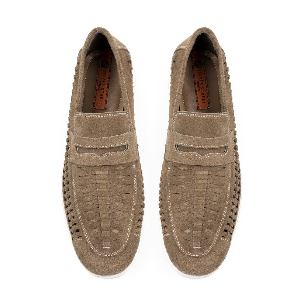 Silver Street London Suede Leather Woven Loafers