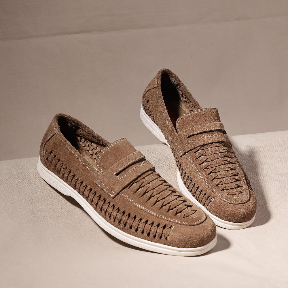 Silver Street London Suede Leather Woven Loafers