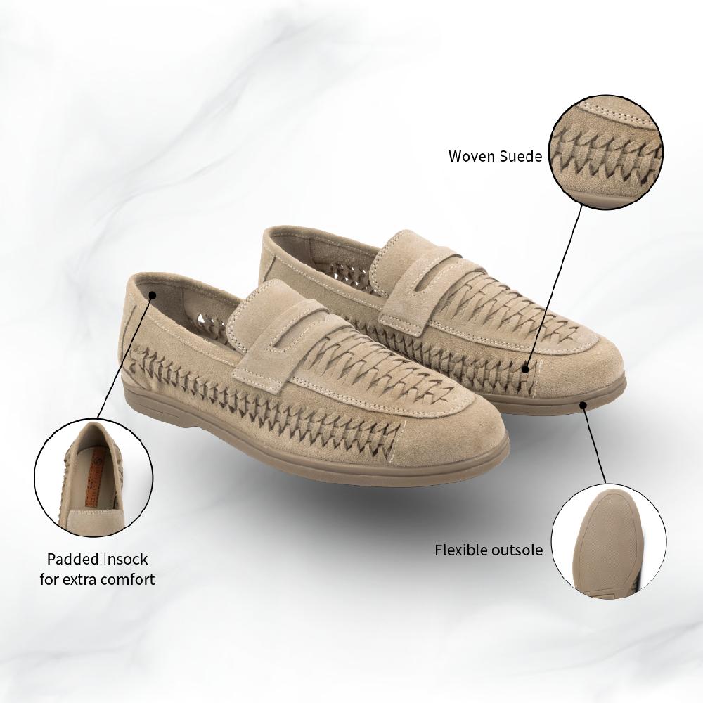 Silver Street London Suede Leather Woven Loafers