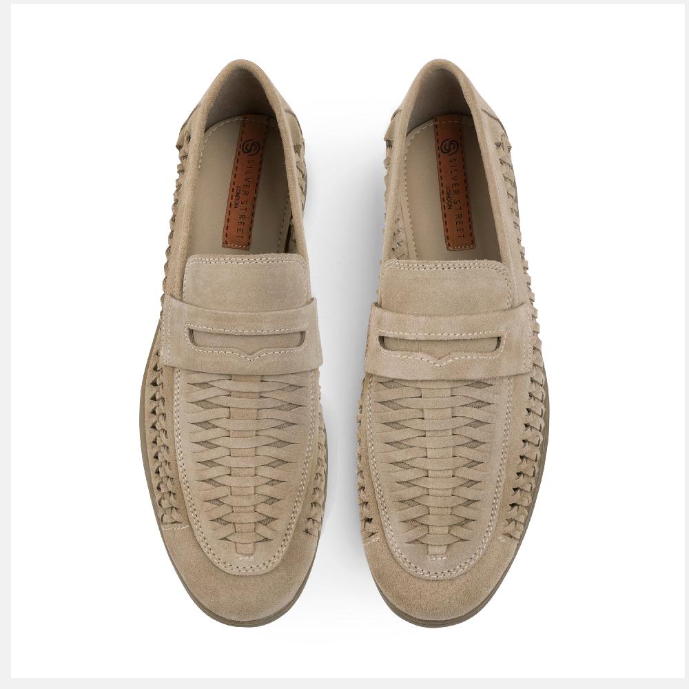 Silver Street London Suede Leather Woven Loafers