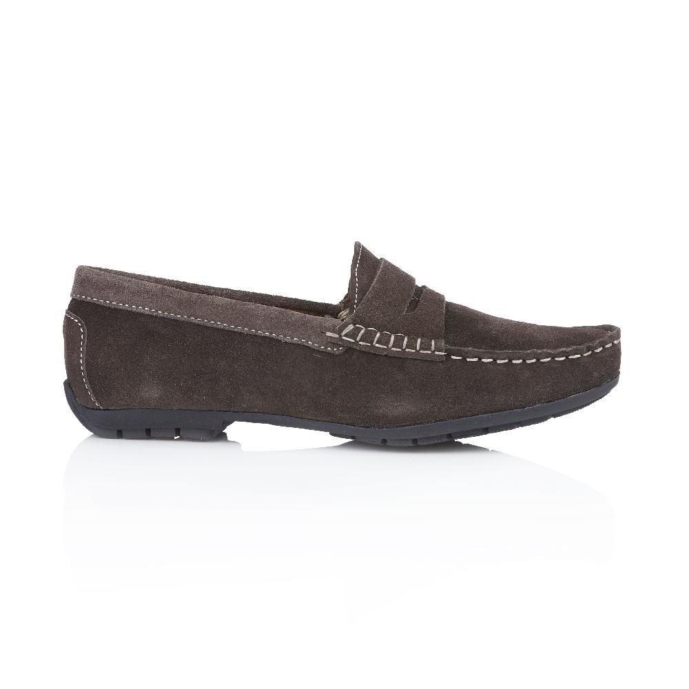 silver street london Suede Leather Driving Loafers- Grey