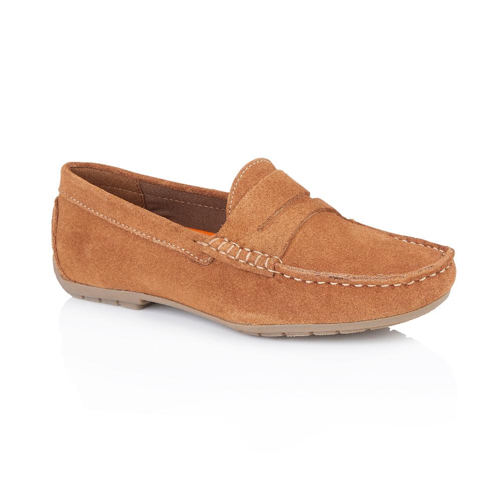 Silver Street London Suede Leather Driving Loafers- Tan