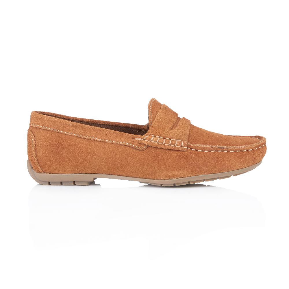 silver street london Suede Leather Driving Loafers- Tan