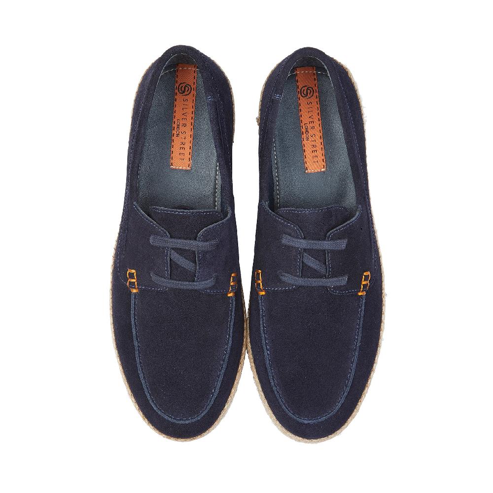Silver Street London Suede Leather Lace Up Boat Shoes