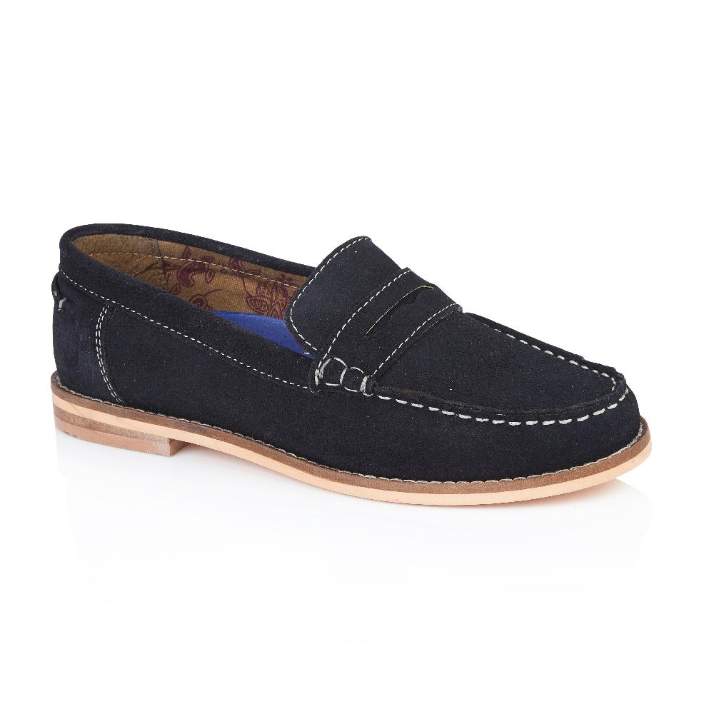 Silver Street London Suede Leather Slip On Deck Shoes