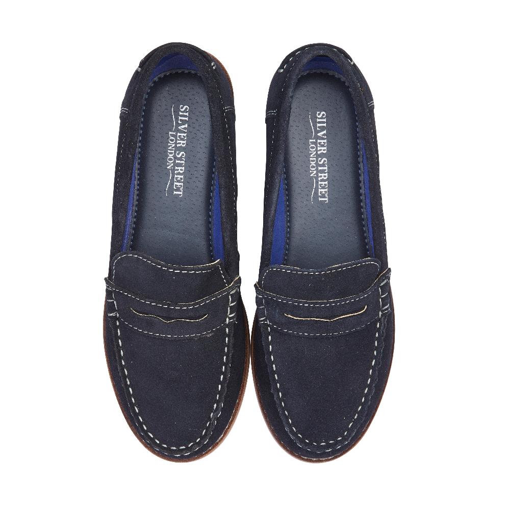Silver Street London Suede Leather Slip On Deck Shoes