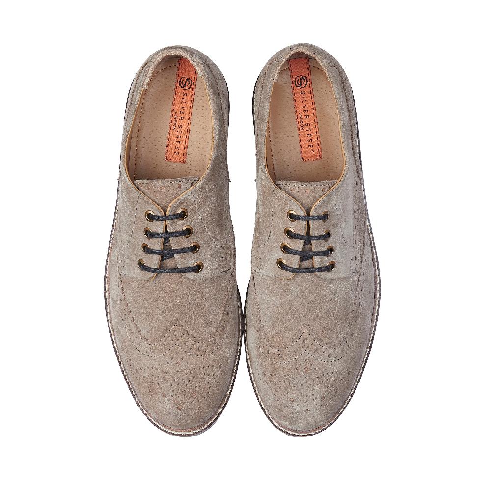 Silver Street London Suede Leather Smart Casual Brogue Shoes