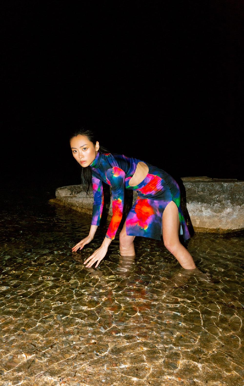 Silvia Astore Freia Dress Print Ink Multicolor Lycra