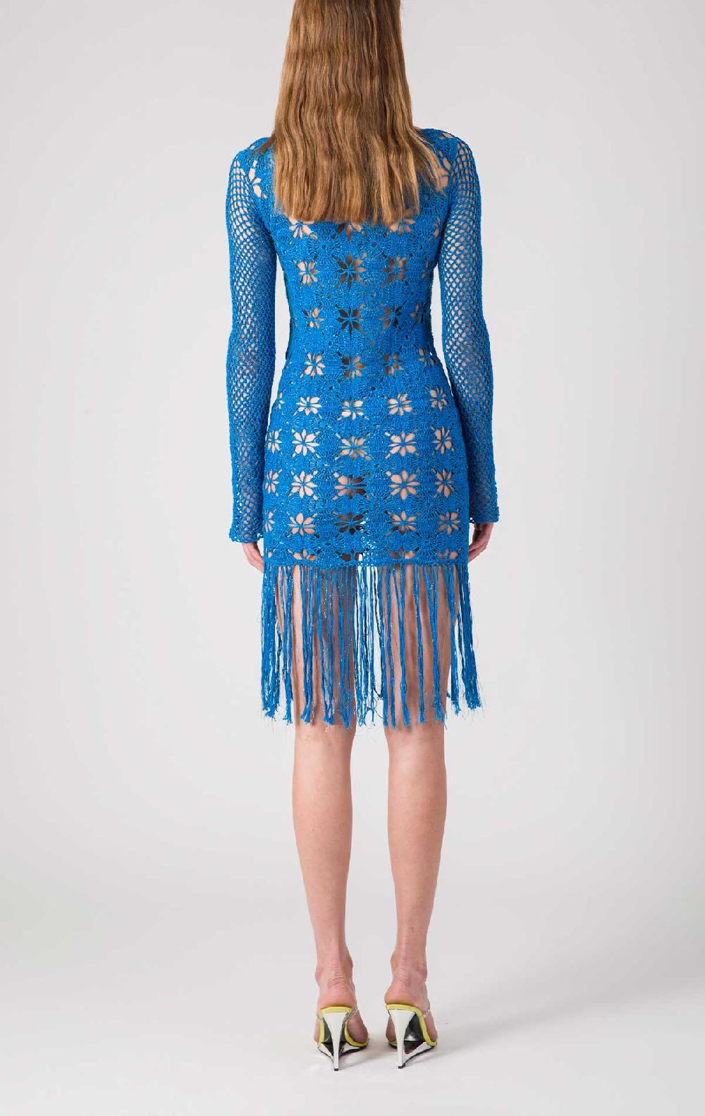 Silvia Astore Camelia Dress Turquoise Crochet