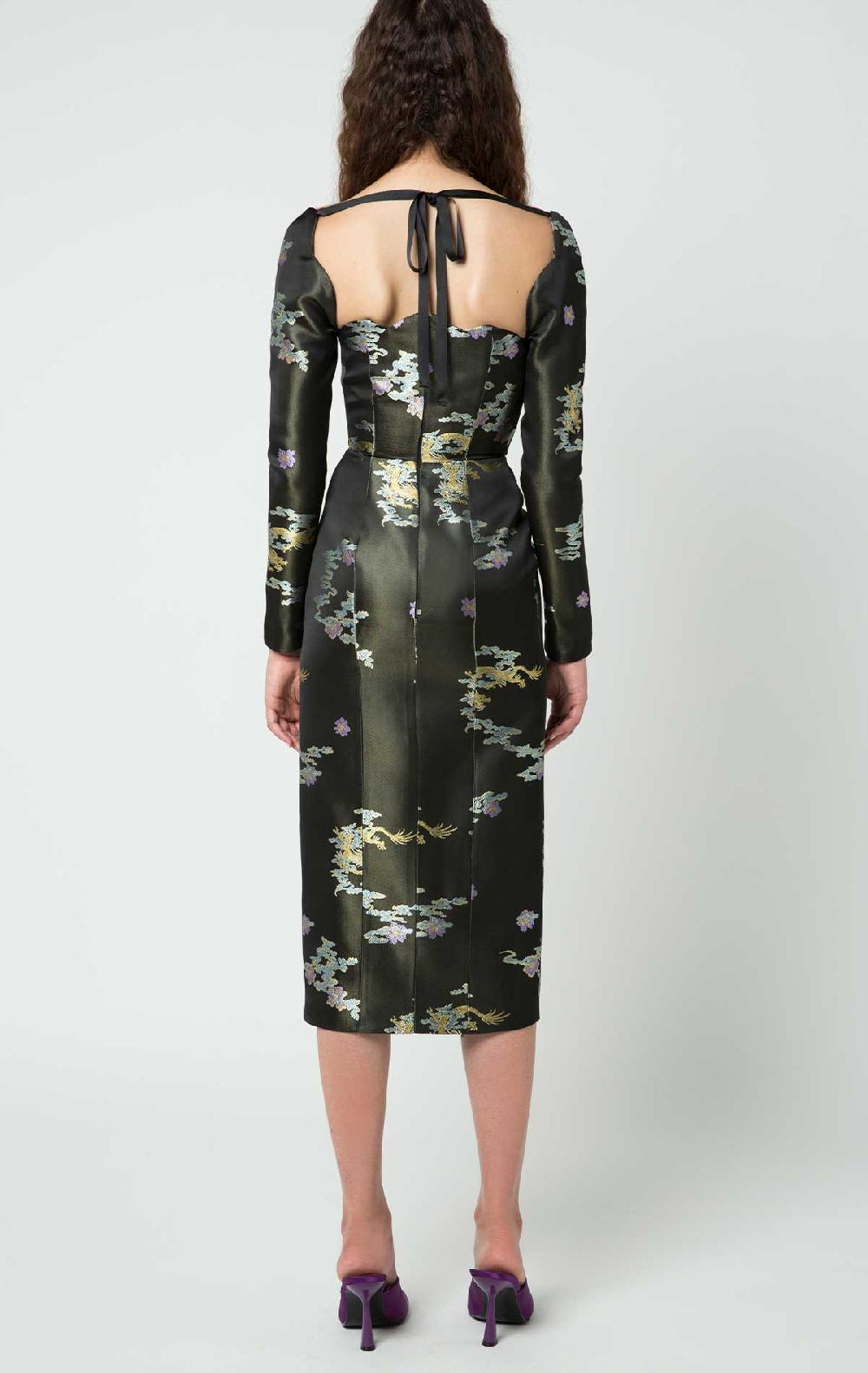 Silvia Astore Chloe Dress Dragon Jacquard