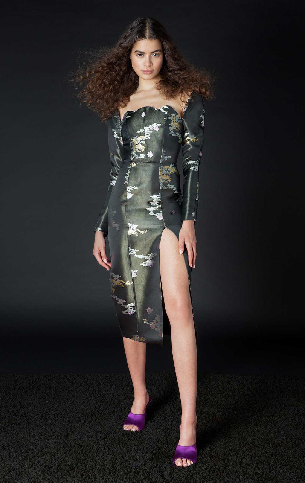Silvia Astore Chloe Dress Dragon Jacquard