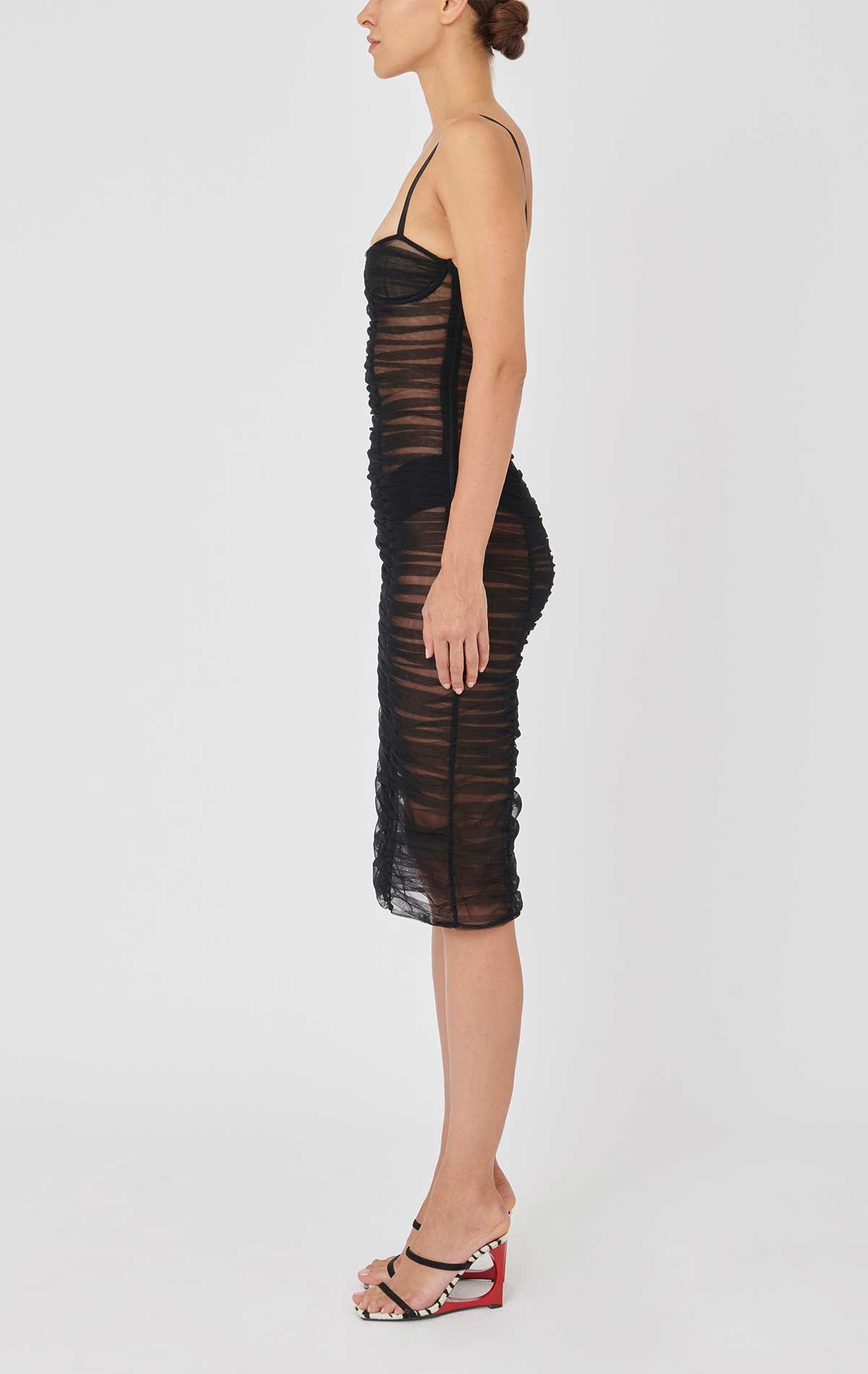 Silvia Astore Frida Dress Black Stretch Tulle