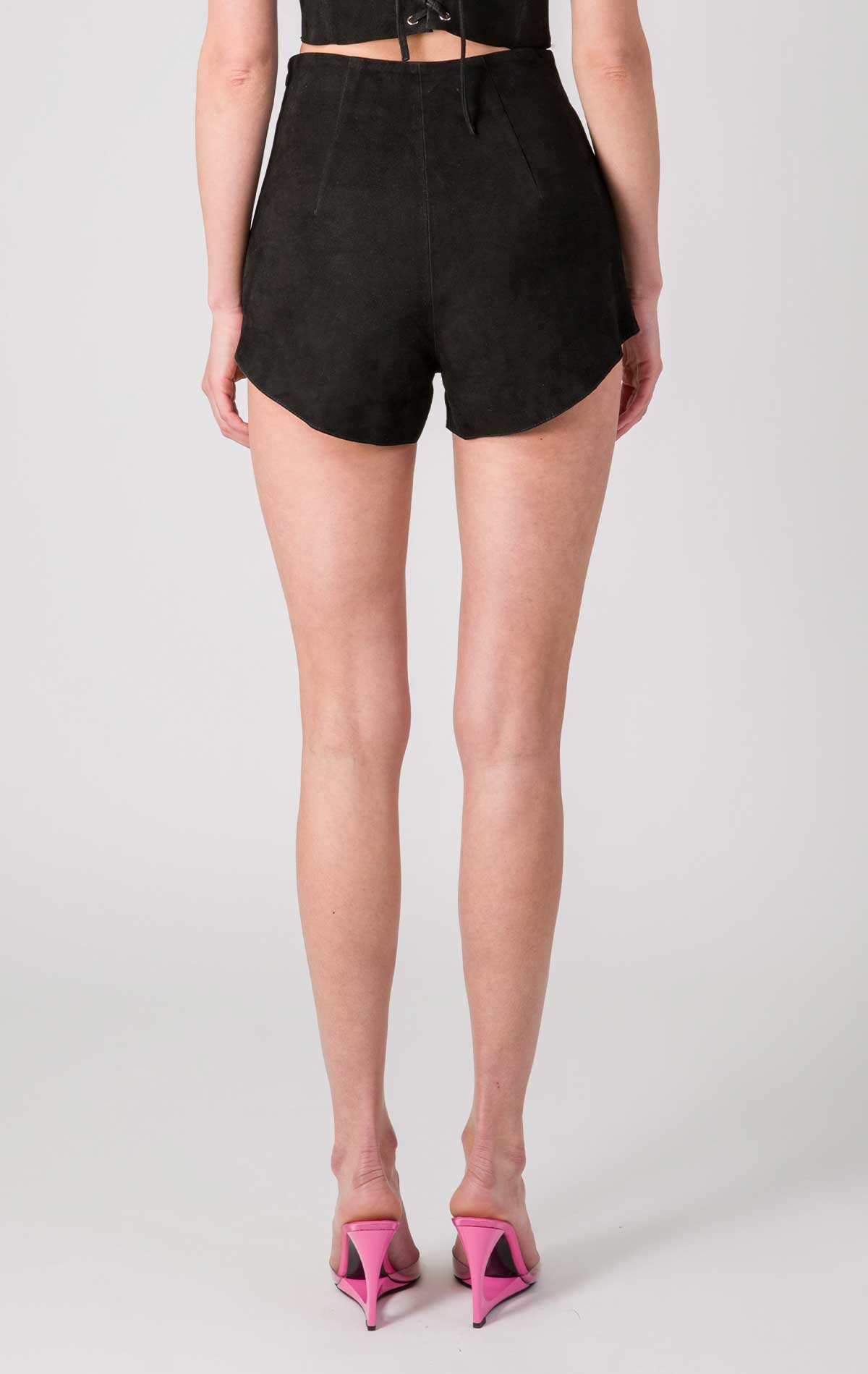 Silvia Astore Giada Short Pants Black Suede