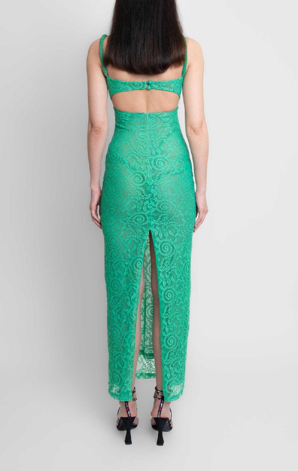 Silvia Astore Isa Dress Emerald Green Lace