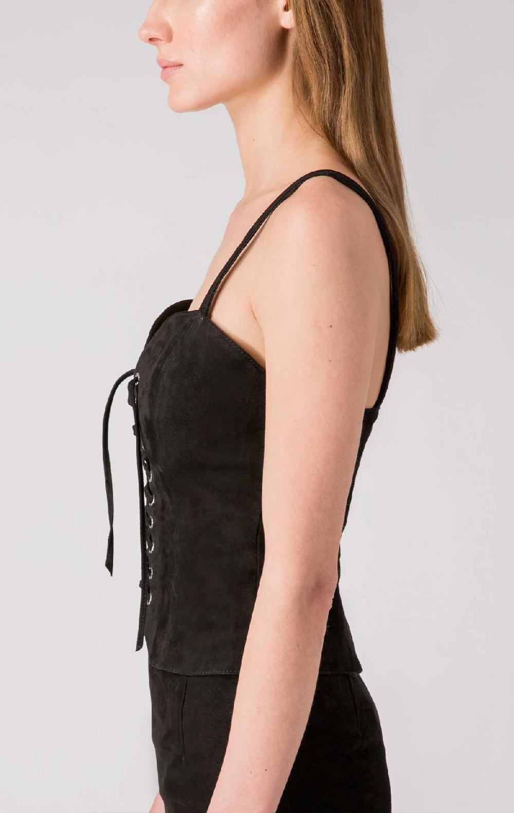 Silvia Astore Kate Corset Black Suede