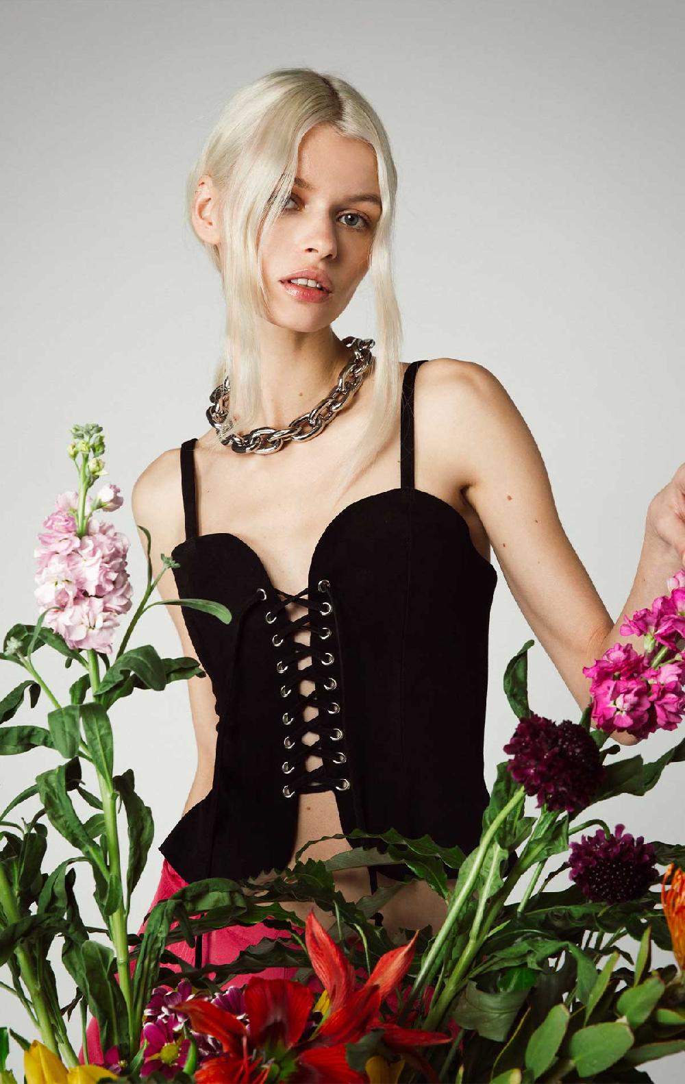 Silvia Astore Kate Corset Black Suede