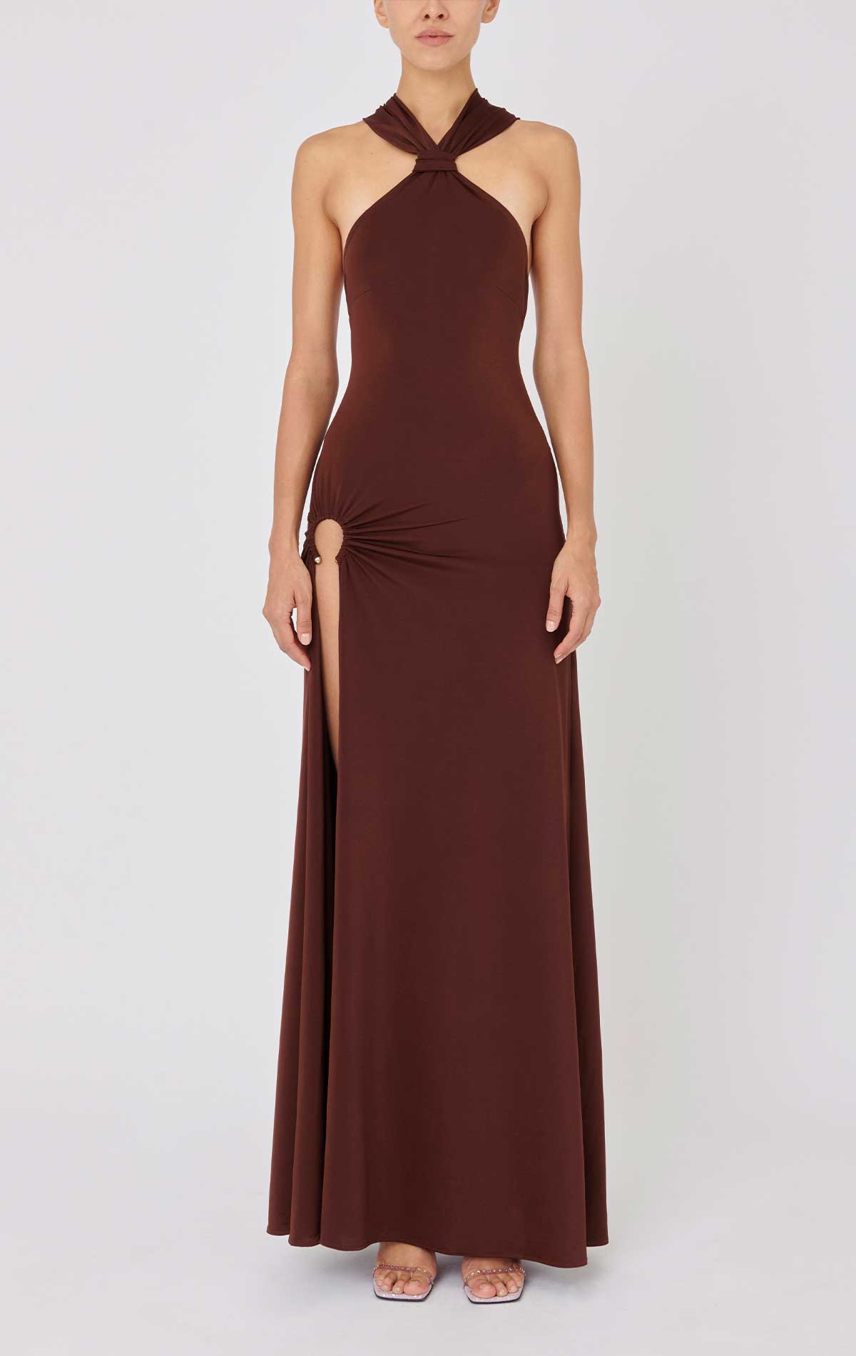 silvia astore Kim Dress Chocolate Stretch jersey