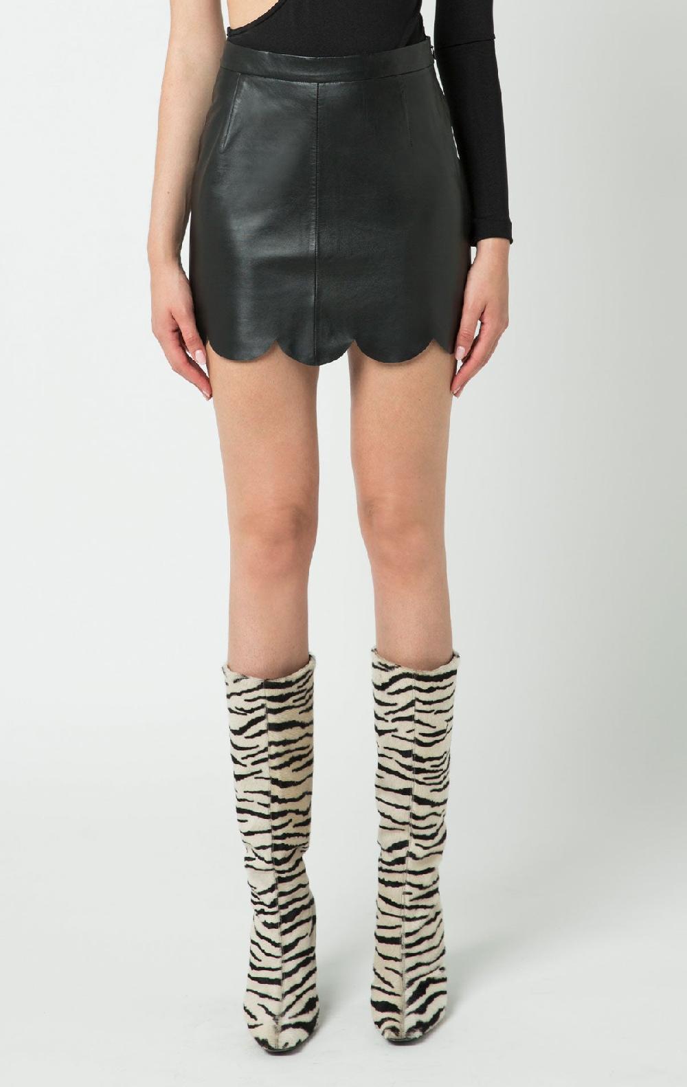 silvia astore Lara Skirt Black Leather