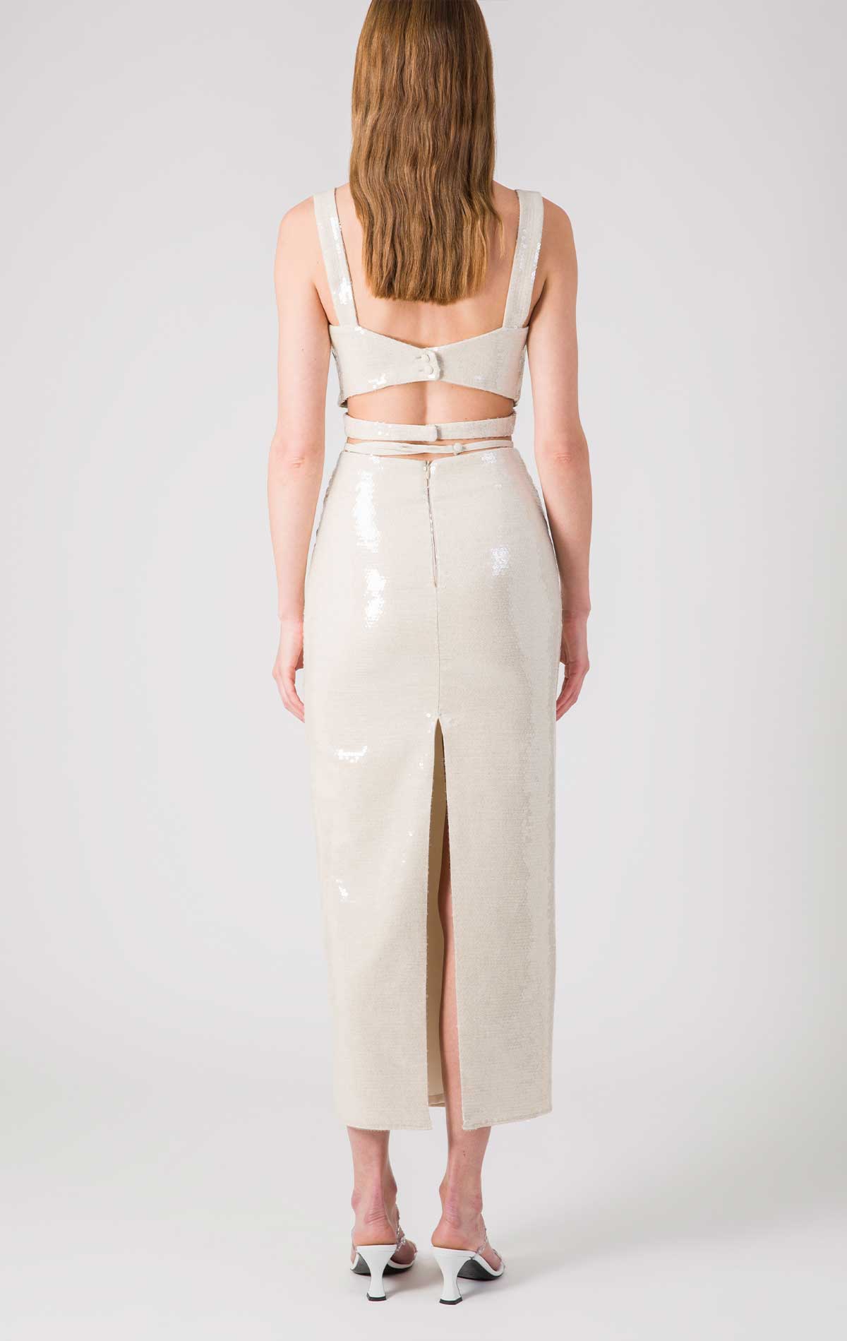 Silvia Astore Lauren Set Sand Linen With Sequins