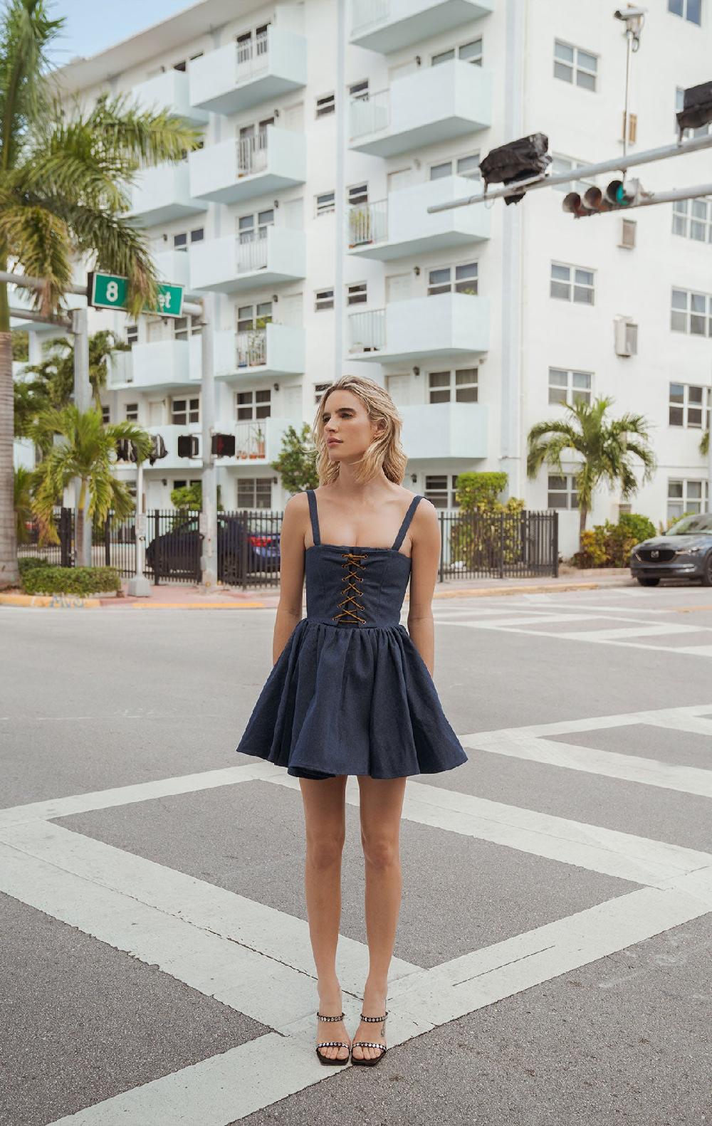 Silvia Astore Lili Dress Denim Cotton