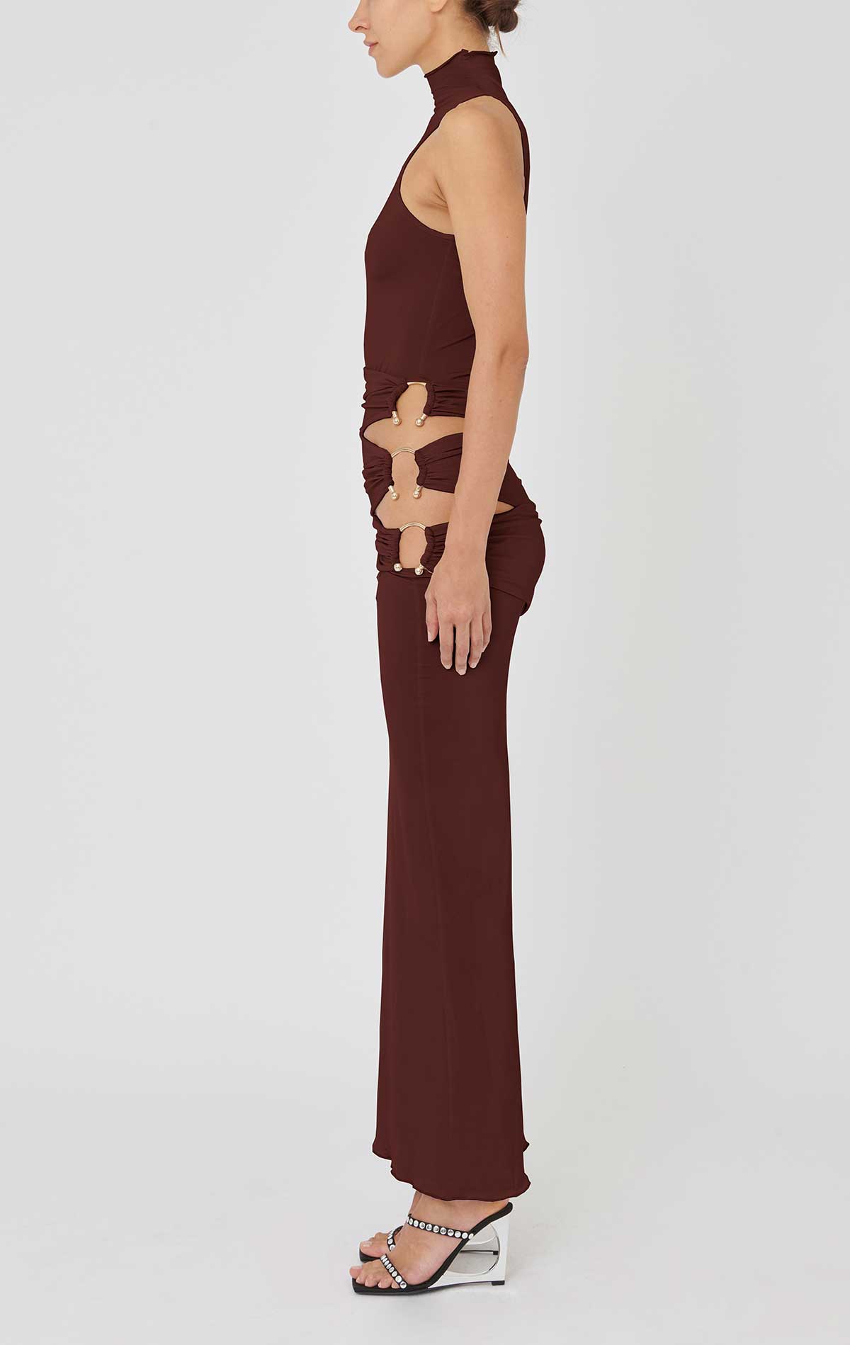 Silvia Astore Nora Dress Chocolate Stretch Jersey