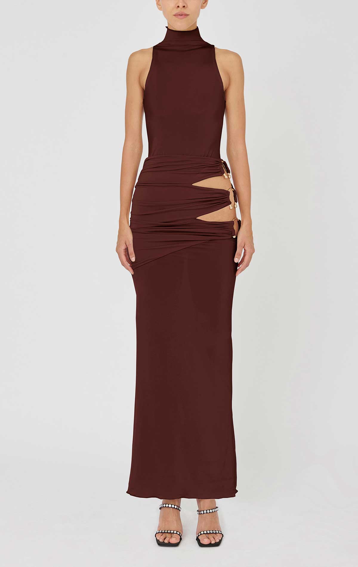 silvia astore Nora Dress Chocolate Stretch jersey