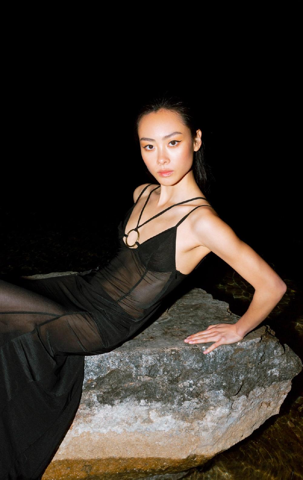 Silvia Astore Nyx Dress Black Lycra Stretch