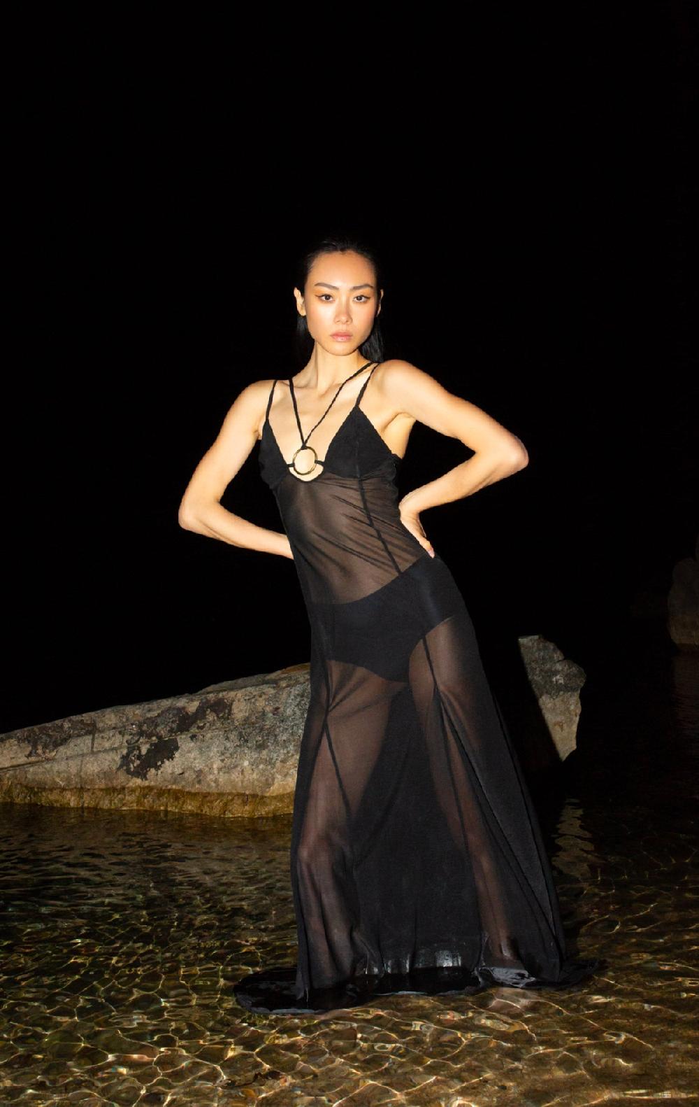 Silvia Astore Nyx Dress Black Lycra Stretch