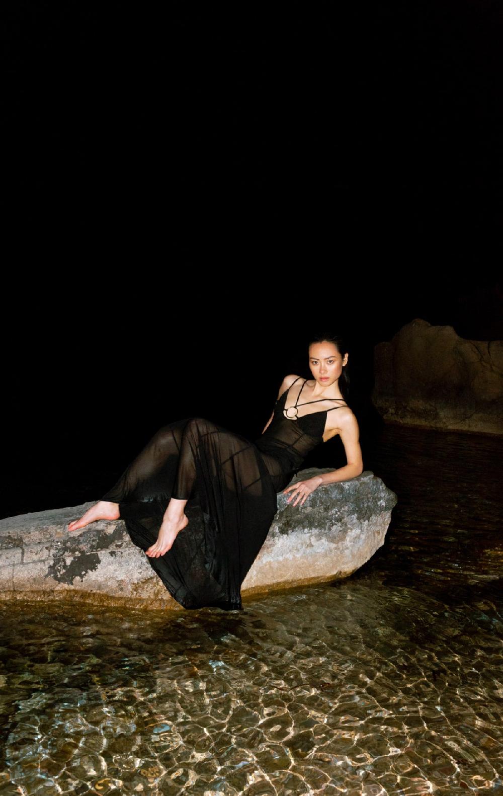 silvia astore Nyx Dress Black Lycra stretch