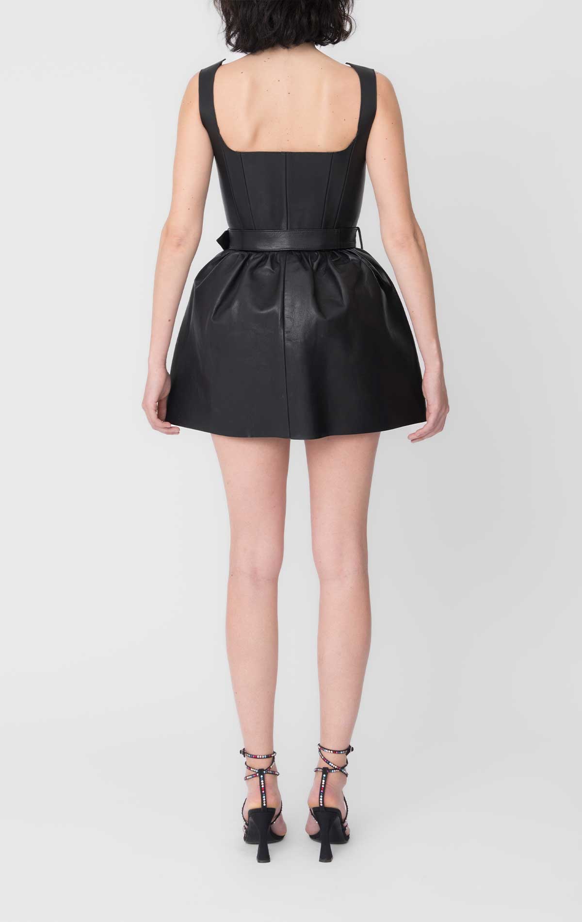 Silvia Astore Roxy Dress Black Leather