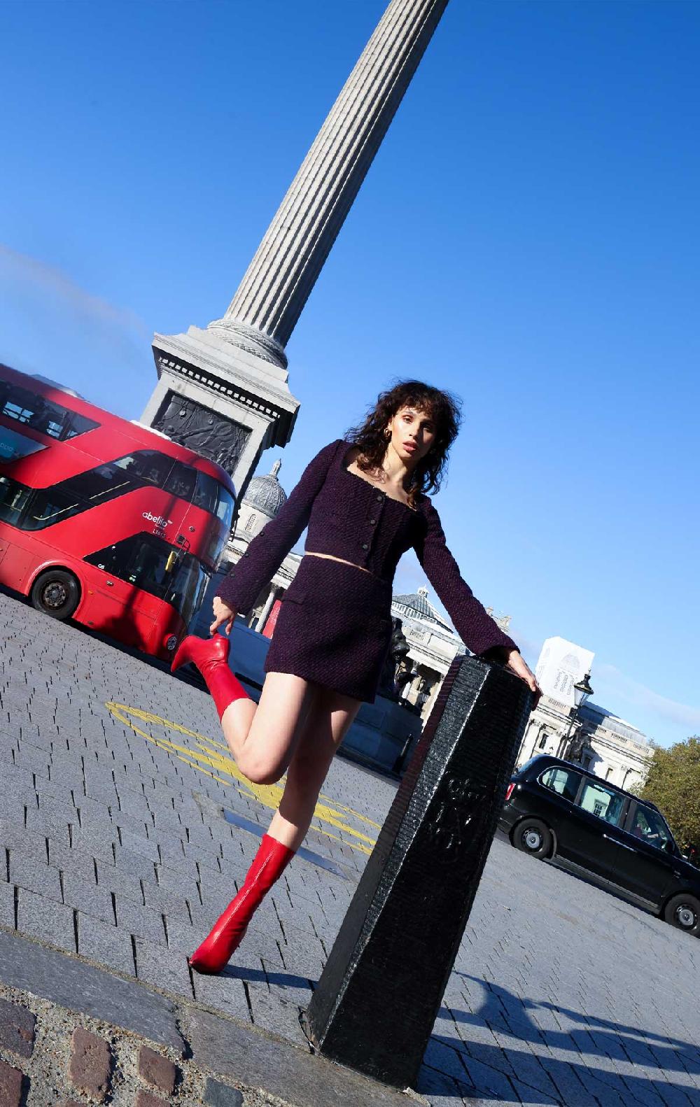 silvia astore Sophie Set Plum Tweed