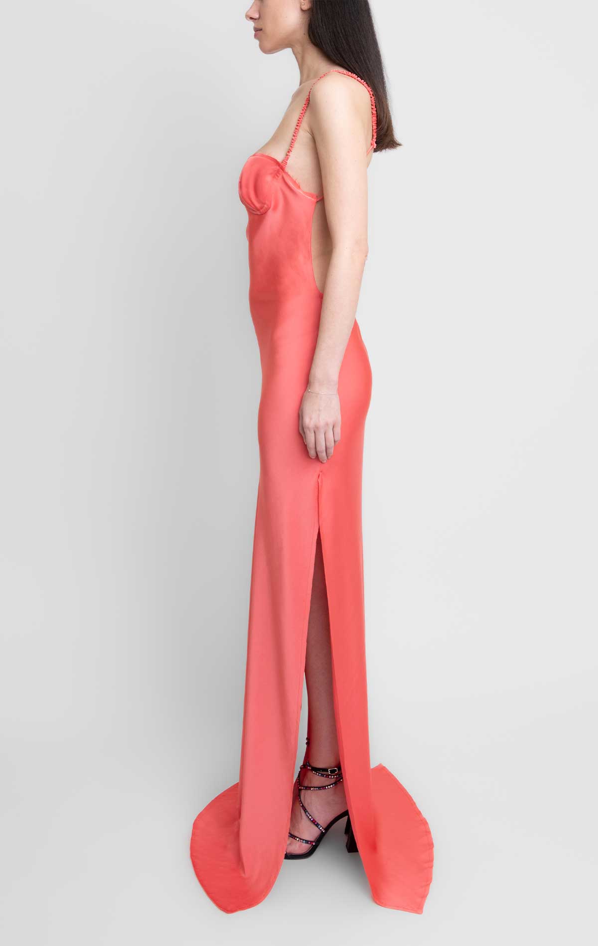 Silvia Astore Vittoria Dress Coral Silk