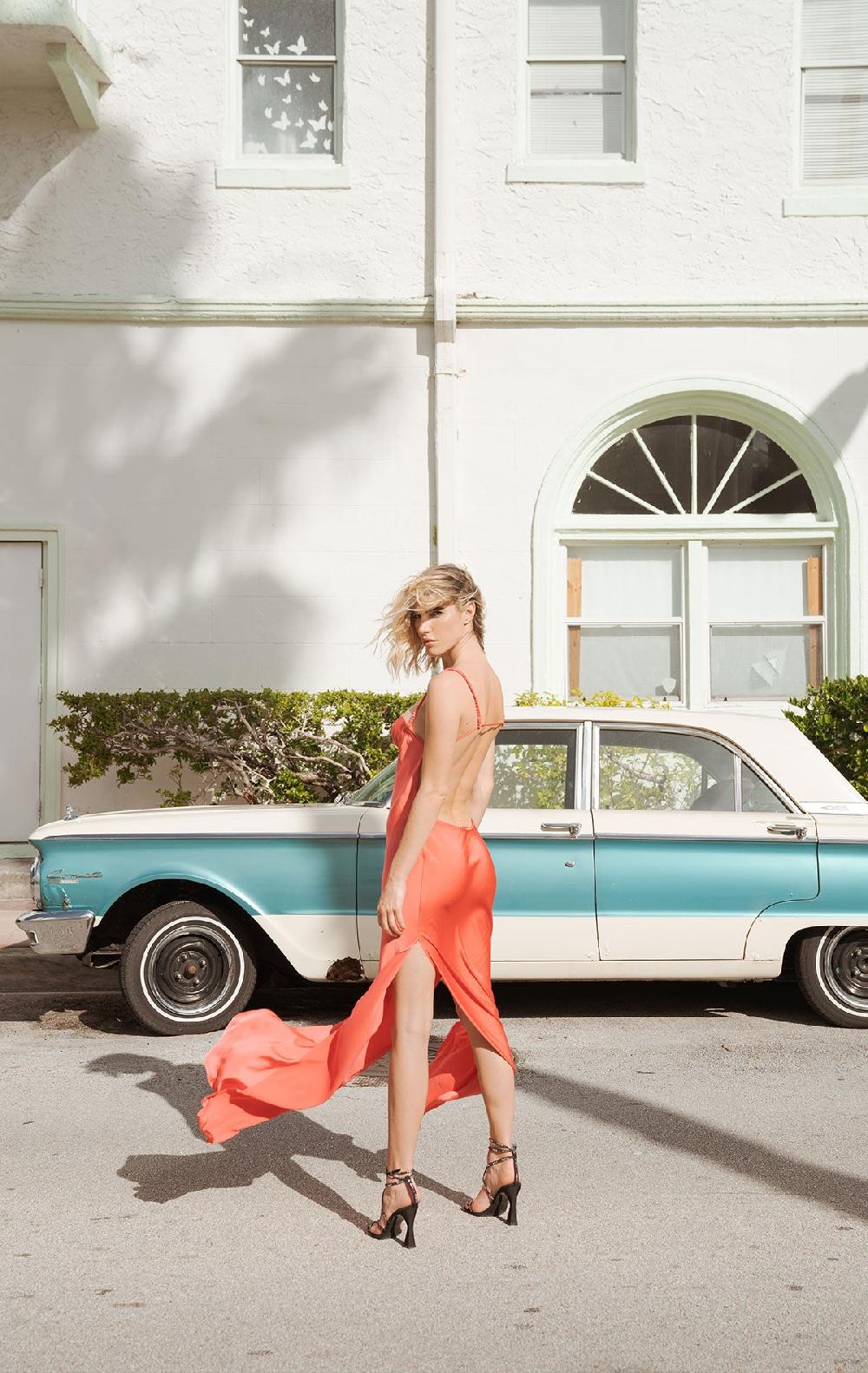 Silvia Astore Vittoria Dress Coral Silk