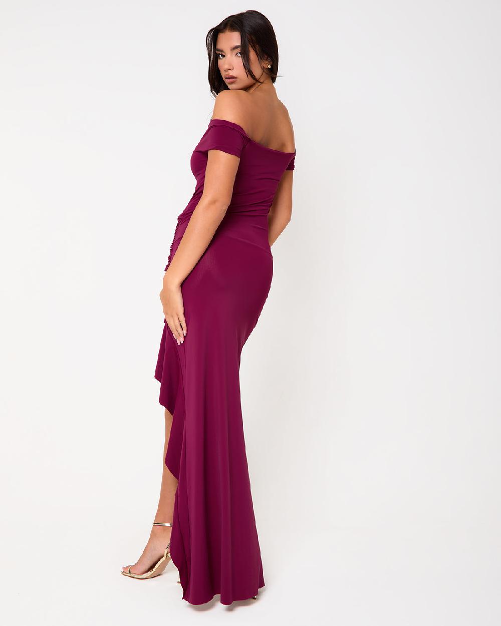 Simmi Island Off The Shoulder Ruffle Hem Maxi Dress