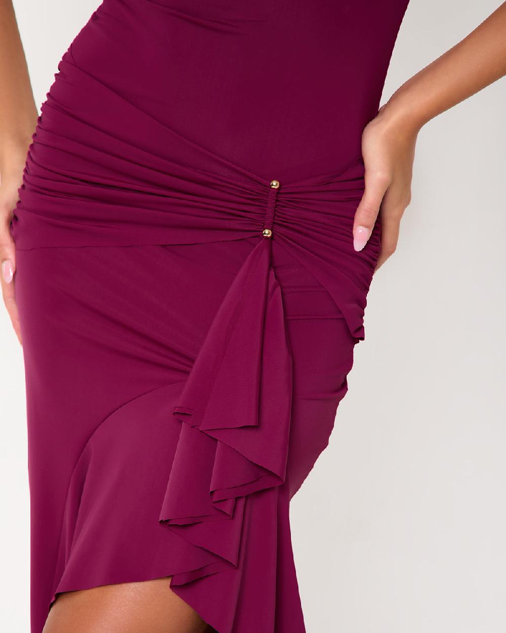 Simmi Island Off The Shoulder Ruffle Hem Maxi Dress