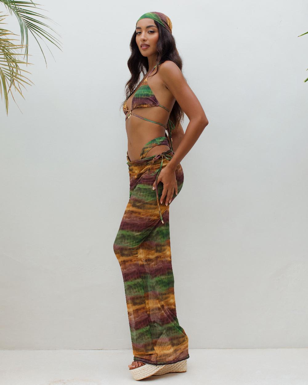 Simmi Animal Print Mesh Maxi Skirt