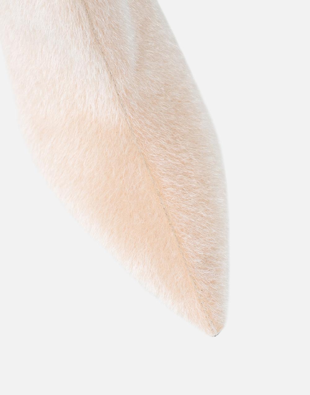 Simmi Beige Faux Pony Hair Heeled Ankle Boots