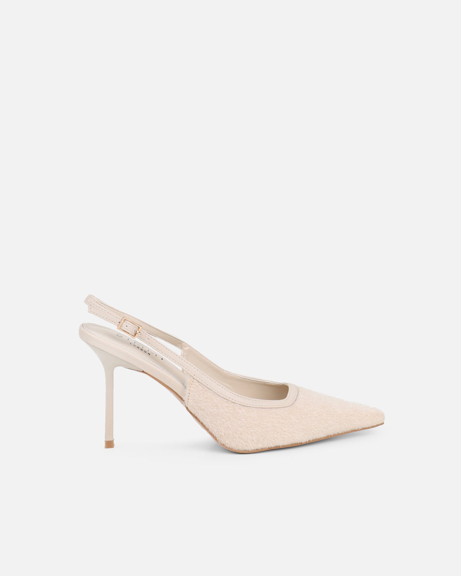 Simmi Beige Plush Slingback Courts