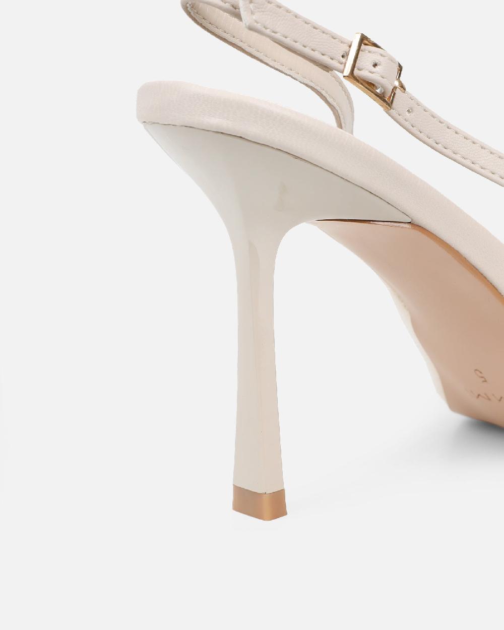 Simmi Beige Plush Slingback Courts