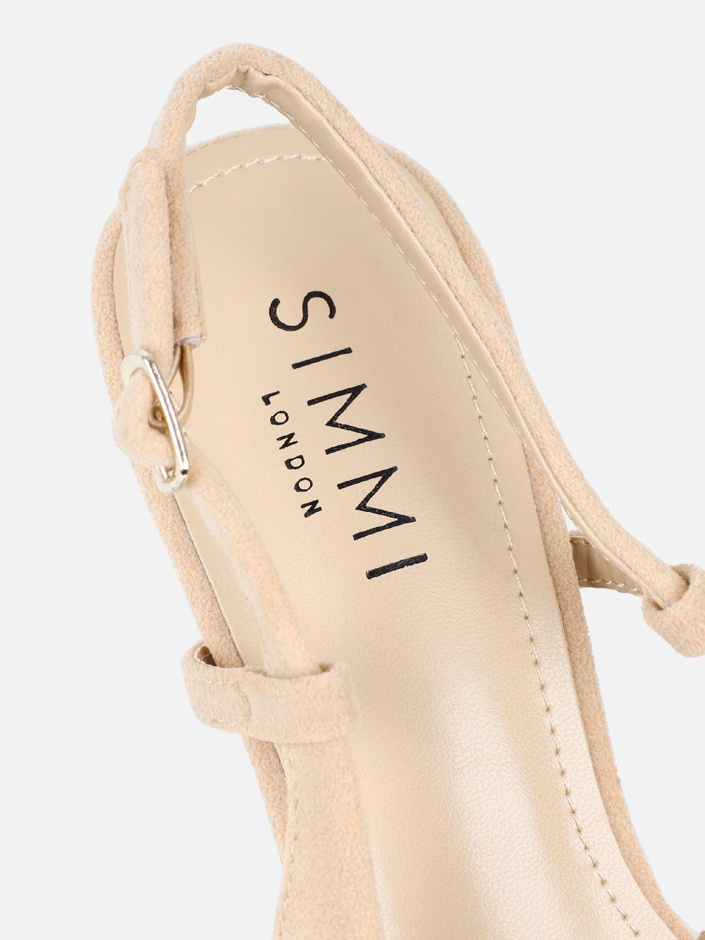 Simmi Beige Suede Slingback Court Shoes