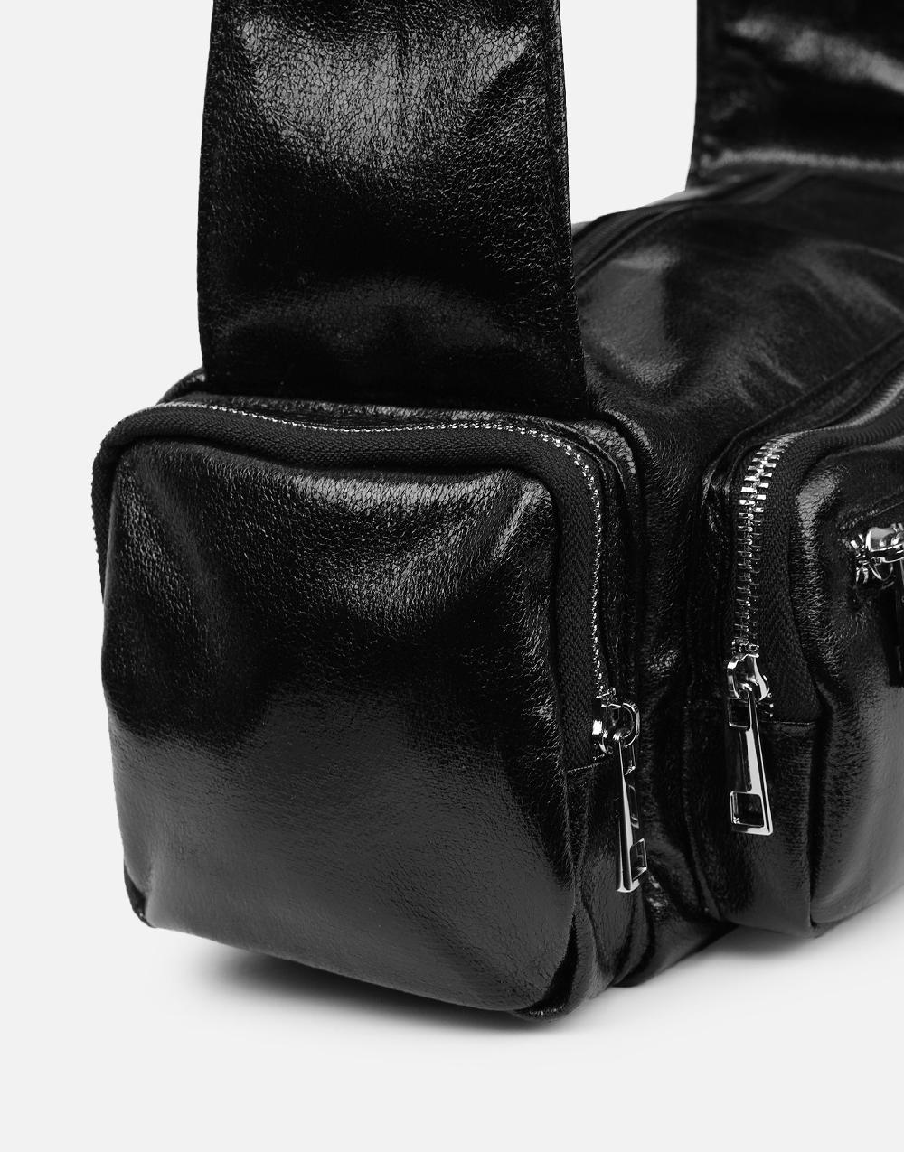 Simmi Black Barrel Utility Shoulder Bag