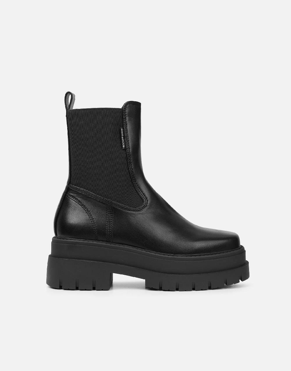 Simmi Black Chelsea Chunky Ankle Boots