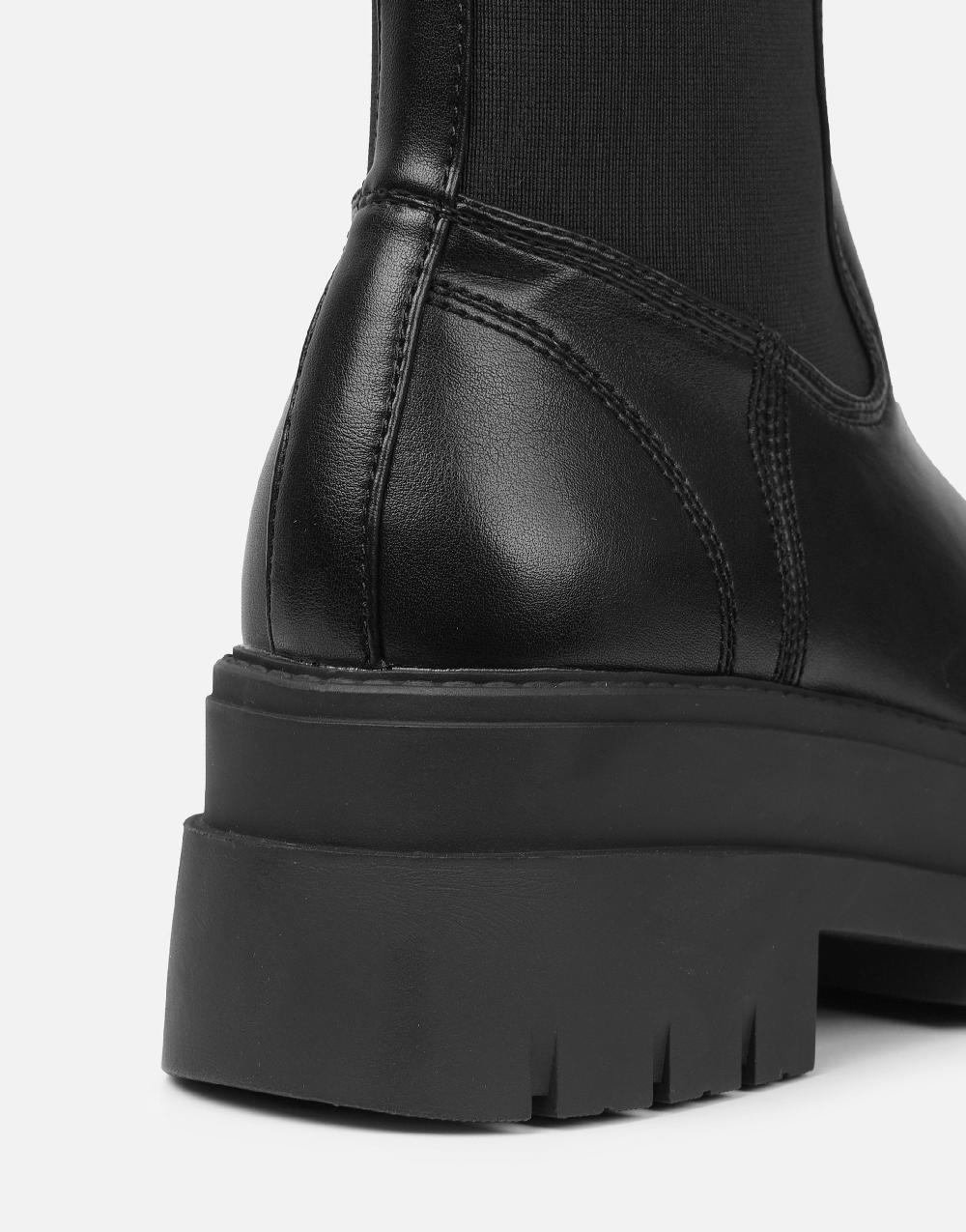 Simmi Black Chelsea Chunky Ankle Boots