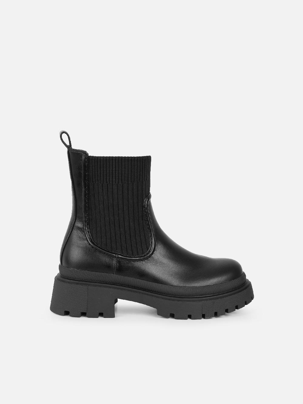 Simmi Black Chunky Ankle Sock Boots