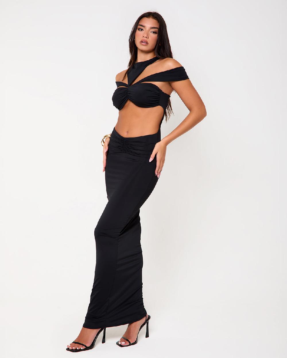 Simmi Black Cut Out Maxi Dress