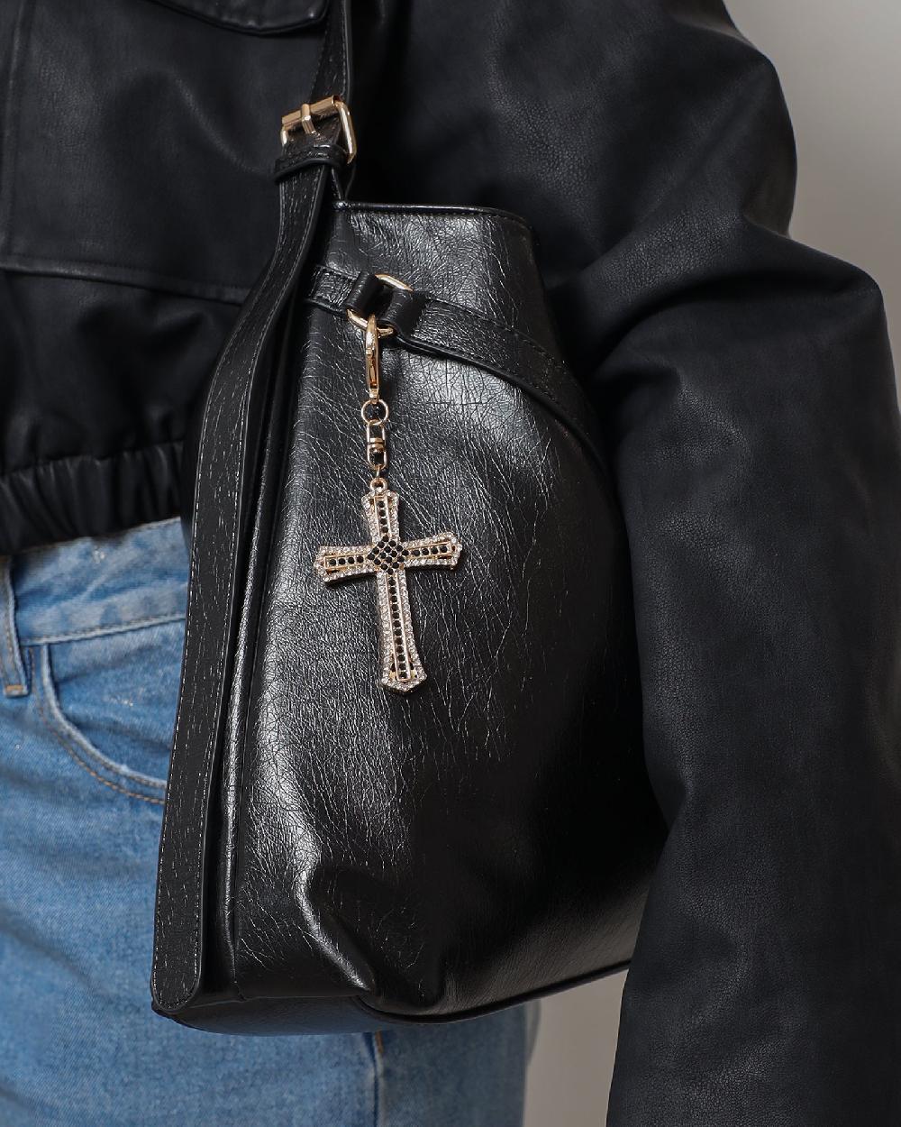 simmi Black DIamante Cross Charm