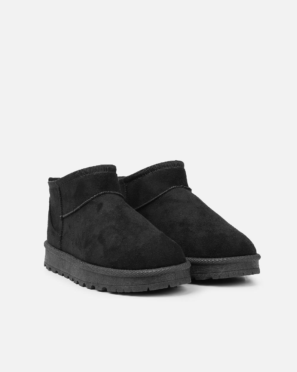 Simmi Black Faux Suede Ultra Low Boots